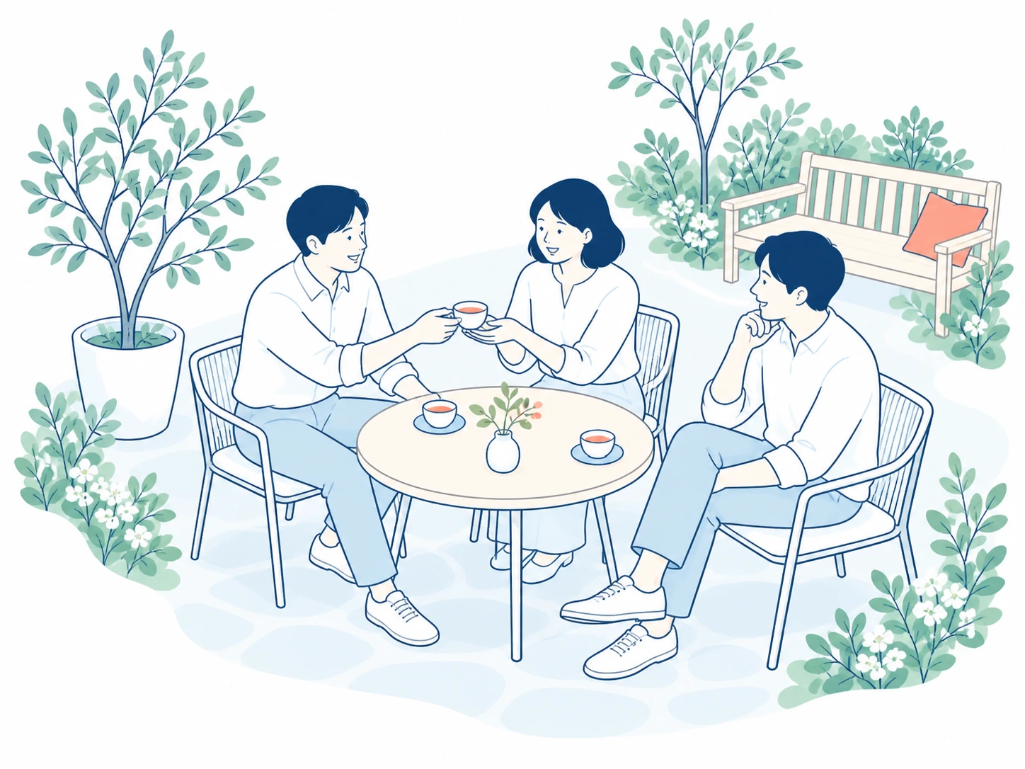 食卓を囲み、時間を分かち合う人たち